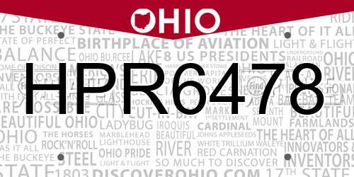 HPR6478 Ohio License Plate