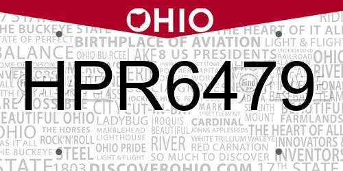 HPR6479 Ohio License Plate