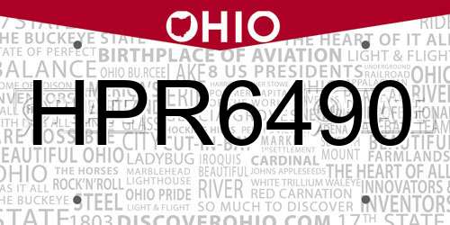 HPR6490 Ohio License Plate