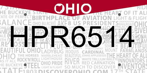 HPR6514 Ohio License Plate