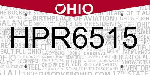 HPR6515 Ohio License Plate