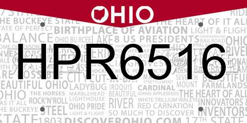 HPR6516 Ohio License Plate