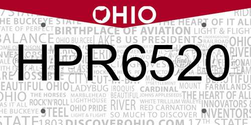 HPR6520 Ohio License Plate