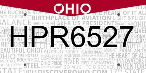 HPR6527 Ohio License Plate