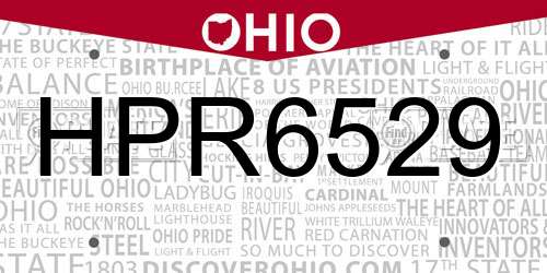 HPR6529 Ohio License Plate