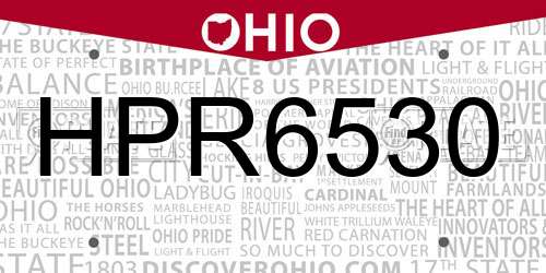 HPR6530 Ohio License Plate