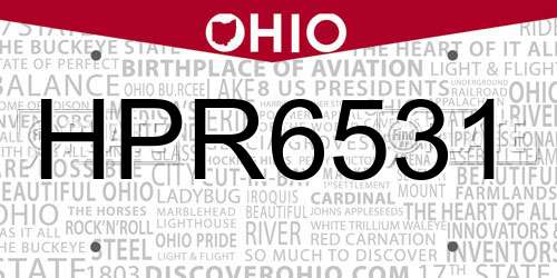 HPR6531 Ohio License Plate