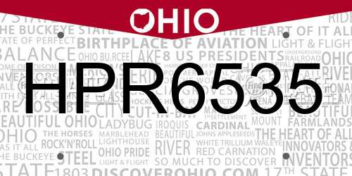 HPR6535 Ohio License Plate