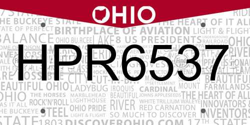 HPR6537 Ohio License Plate