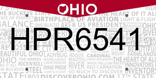 HPR6541 Ohio License Plate