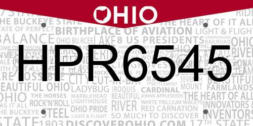 HPR6545 Ohio License Plate