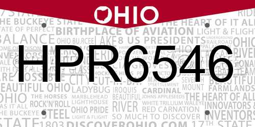 HPR6546 Ohio License Plate