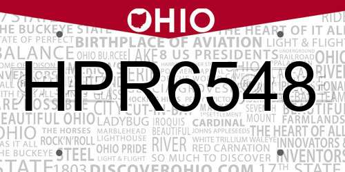 HPR6548 Ohio License Plate