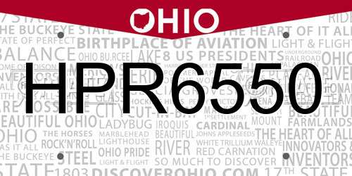 HPR6550 Ohio License Plate