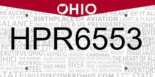 HPR6553 Ohio License Plate