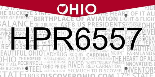 HPR6557 Ohio License Plate
