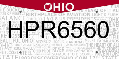 HPR6560 Ohio License Plate