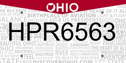 HPR6563 Ohio License Plate