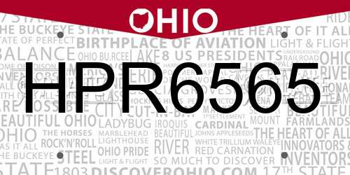 HPR6565 Ohio License Plate