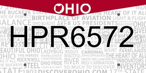 HPR6572 Ohio License Plate