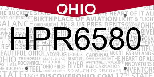 HPR6580 Ohio License Plate