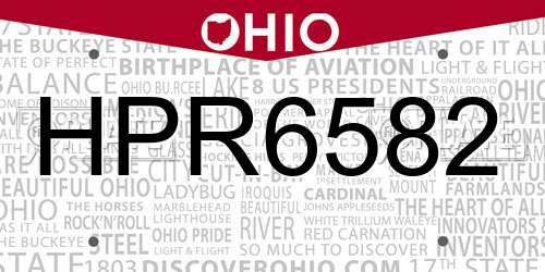 HPR6582 Ohio License Plate
