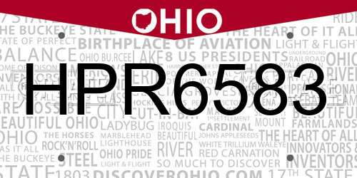 HPR6583 Ohio License Plate
