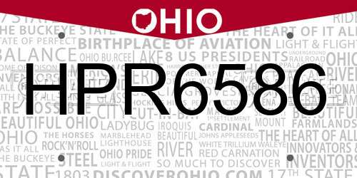 HPR6586 Ohio License Plate