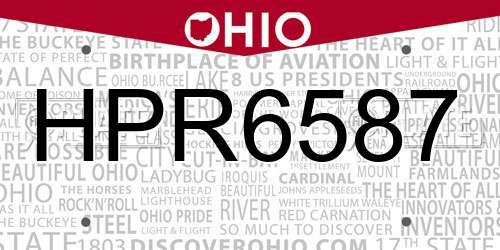 HPR6587 Ohio License Plate