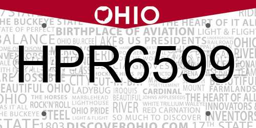 HPR6599 Ohio License Plate