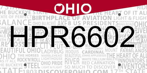 HPR6602 Ohio License Plate