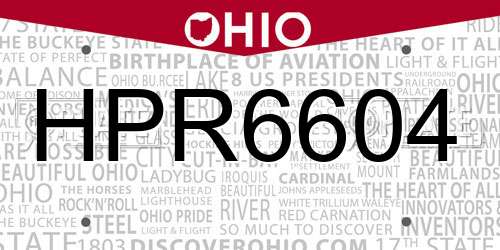 HPR6604 Ohio License Plate