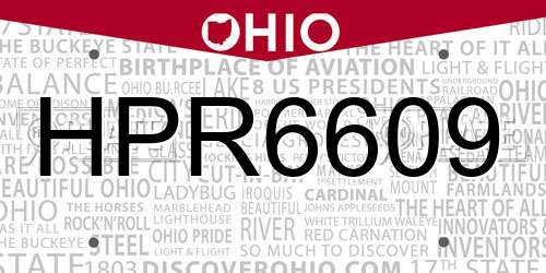 HPR6609 Ohio License Plate
