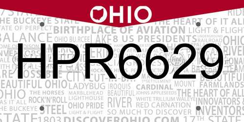 HPR6629 Ohio License Plate