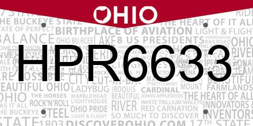 HPR6633 Ohio License Plate