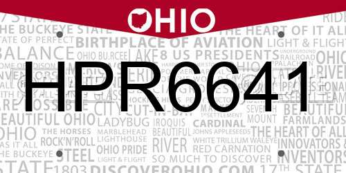HPR6641 Ohio License Plate
