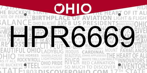 HPR6669 Ohio License Plate
