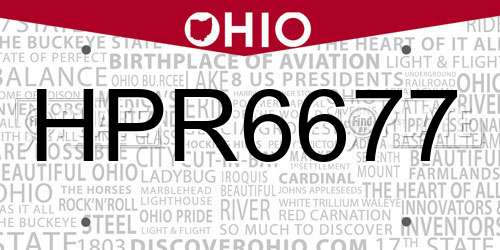 HPR6677 Ohio License Plate