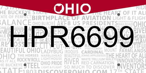 HPR6699 Ohio License Plate