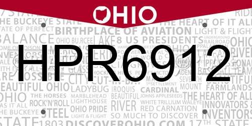 HPR6912 Ohio License Plate