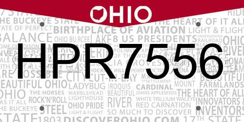 HPR7556 Ohio License Plate