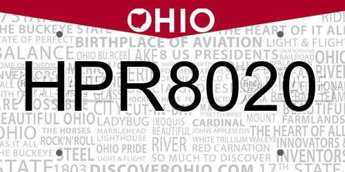 HPR8020 Ohio License Plate