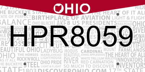 HPR8059 Ohio License Plate