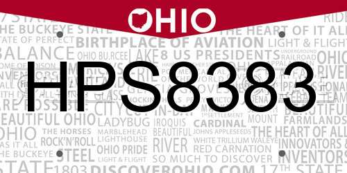 HPS8383 Ohio License Plate