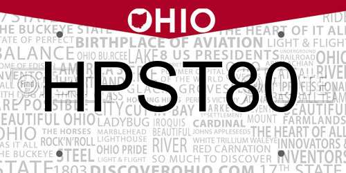HPST80 Ohio License Plate