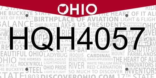 HQH4057 Ohio License Plate