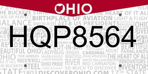 HQP8564 Ohio License Plate