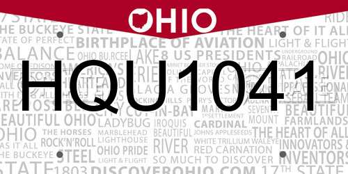 HQU1041 Ohio License Plate