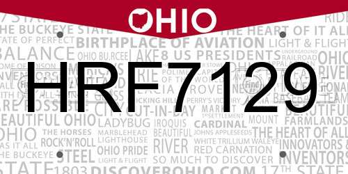 HRF7129 Ohio License Plate