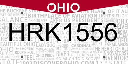 HRK1556 Ohio License Plate